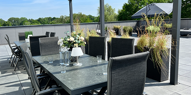 Essbereich auf der Dachterrasse