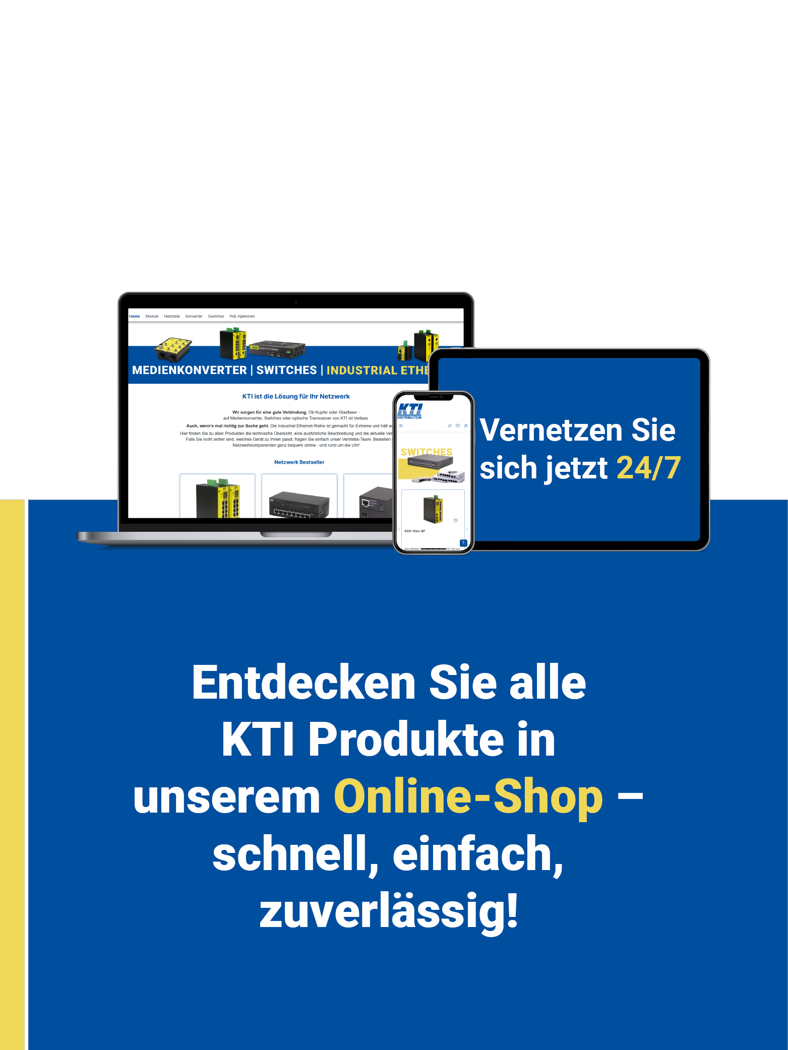 Entdecken Sie unsere Online-Shop Banner - KTI Distribution GmbH