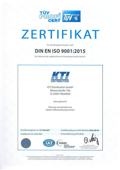 DIN ISO 9001:2015 Zertifikat